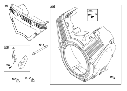 Blower Housing Group Diagram and Parts List for 541477-2240-H7 400000 - 699999 Briggs and Stratton Engine